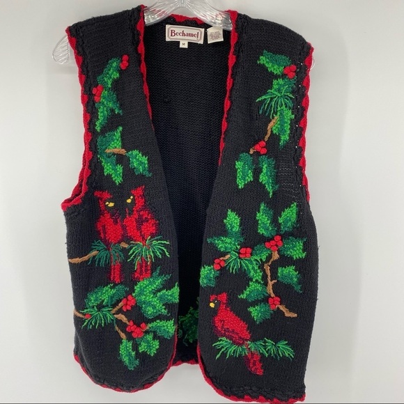 Bechamel Medium Partridge Pear Tree Ugly Christmas Vest - Picture 6 of 10